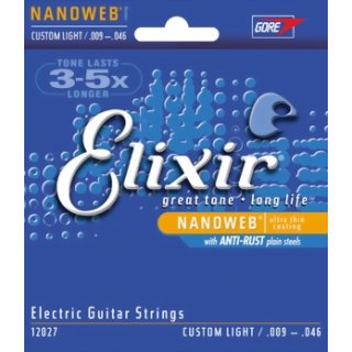Elixir Custom Light 09 - 46 Electric Guitar Strings Nanoweb 12027