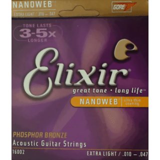 Elixir Extra Light PB 10 - 47 Acoustic Guitar Strings 16002