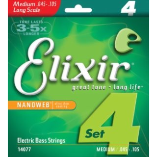 Elixir Nanoweb Medium 45 - 105 Electric Bass Strings 14077