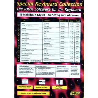 Hage Midifiles Special Keyboard Collection Ausgabe 6 f&uuml;r YAMAHA PSR-2000