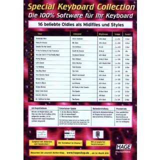 Hage Midifiles Special Keyboard Collection Ausgabe 1 f&uuml;r YAMAHA PSR-2000