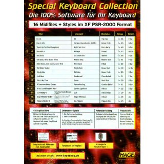 Hage Midifiles Special Keyboard Collection Ausgabe 4 f&uuml;r YAMAHA PSR-2000